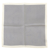 Ivory White Mini Circle Silk Pocket Square 32cm